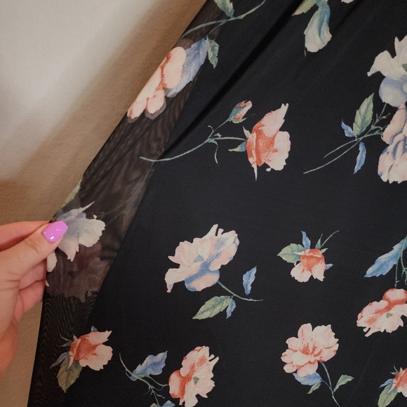NWT American Rag Black Floral Pull On Stretch Mesh Tiered Maxi Skirt Size XXL - Picture 12 of 13
